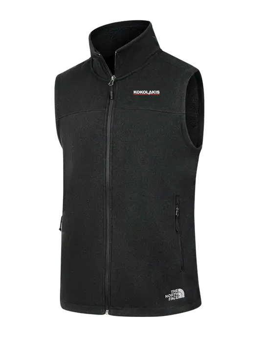 North Face Black Heather Sweater Fleece Vest  w/Kokolakis Logo