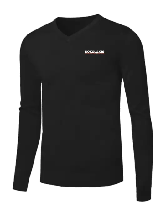 Brooks Brothers Black Washable Merino V-Neck Sweater w/Kokolakis Logo