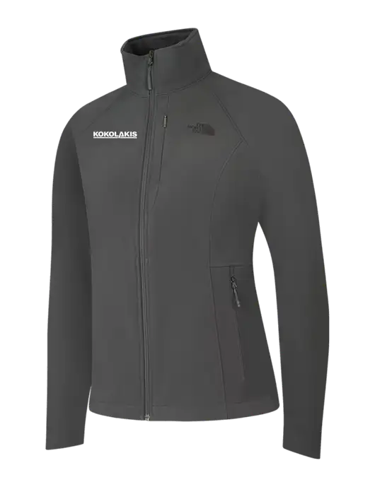 North Face Womens Medium Grey Apex Barrier Soft Shell Jacket  w/Kokolakis Logo