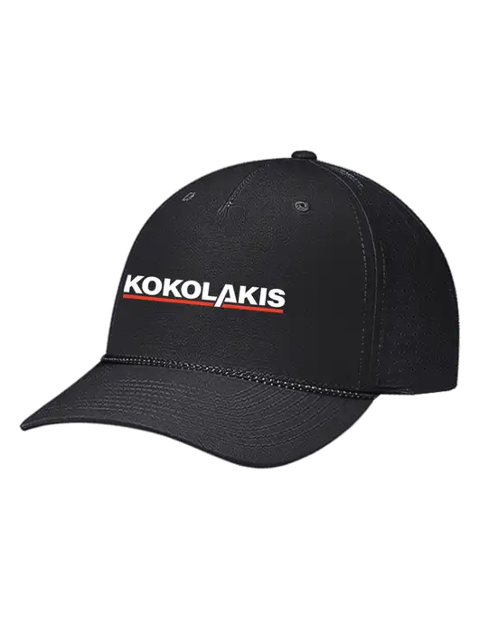 Richardson Laser Perf Performance Black/Black-Grey Rope Cap w/Kokolakis Logo