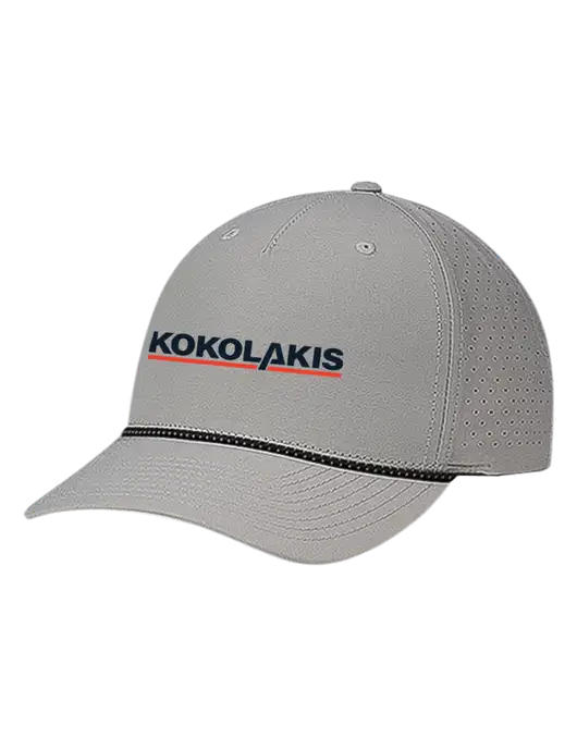 Richardson Laser Perf Performance Light Grey/Black-Grey Rope Cap w/Kokolakis Logo