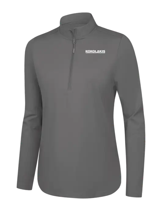  Womens Dark Medium Grey C-FREE Double Knit 1/4-Zip w/Kokolakis Logo