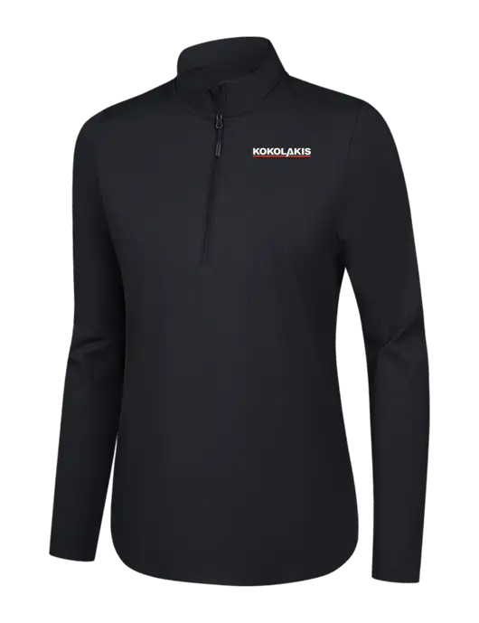  Womens Black C-FREE Double Knit 1/4-Zip w/Kokolakis Logo