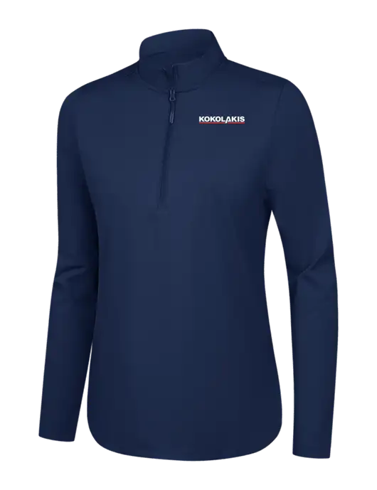  Womens Dark Navy C-FREE Double Knit 1/4-Zip w/Kokolakis Logo