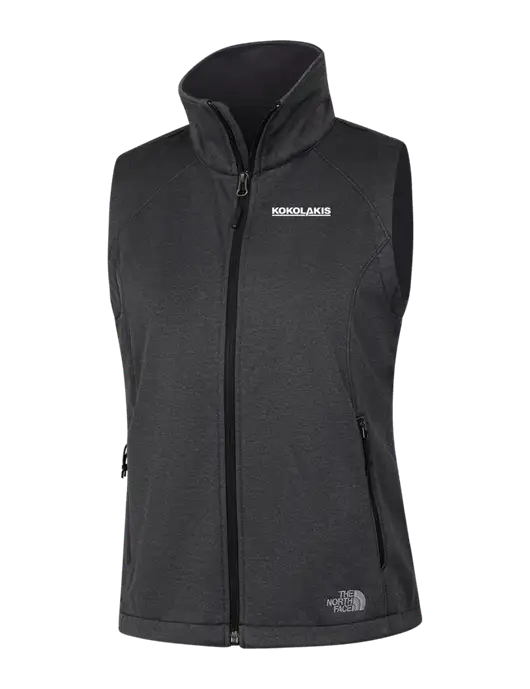 The North Face Womens Dark Grey Heather Ridgewall Soft Shell Vest  w/Kokolakis Logo