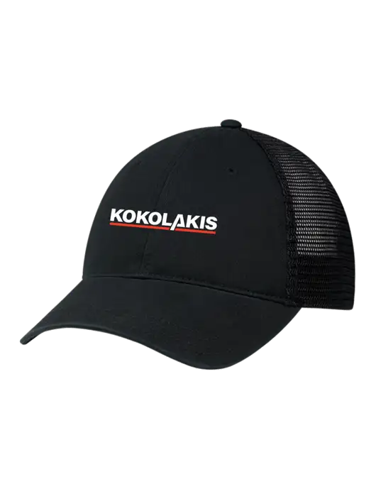 Richardson 111 Garment Washed Trucker Cap Black w/Black Mesh w/Kokolakis Logo