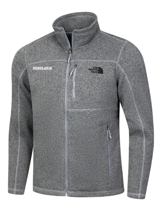 North Face Medium Grey Heather Sweater Fleece Jacket w/Kokolakis Logo