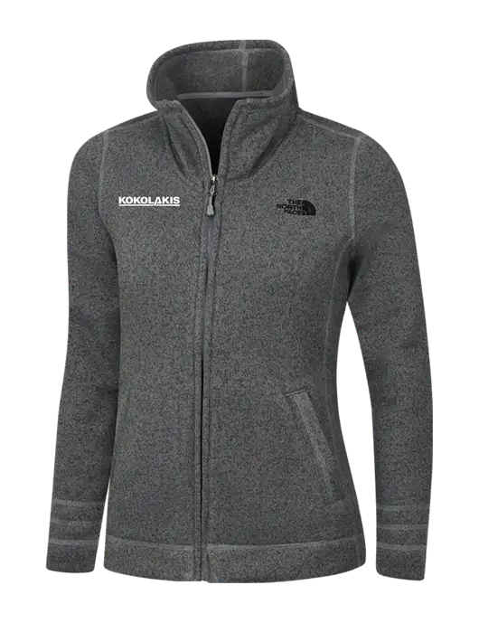 North Face Womens Medium Grey Heather Sweater Fleece Jacket w/Kokolakis Logo
