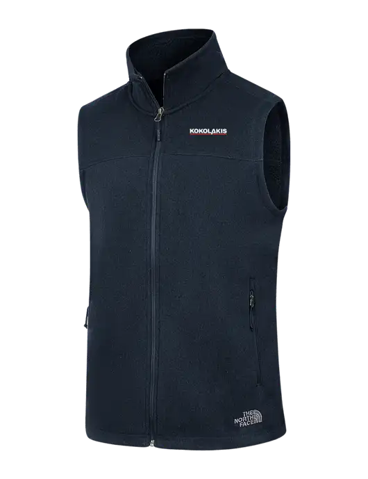 North Face Navy Heather Sweater Fleece Vest w/Kokolakis Logo