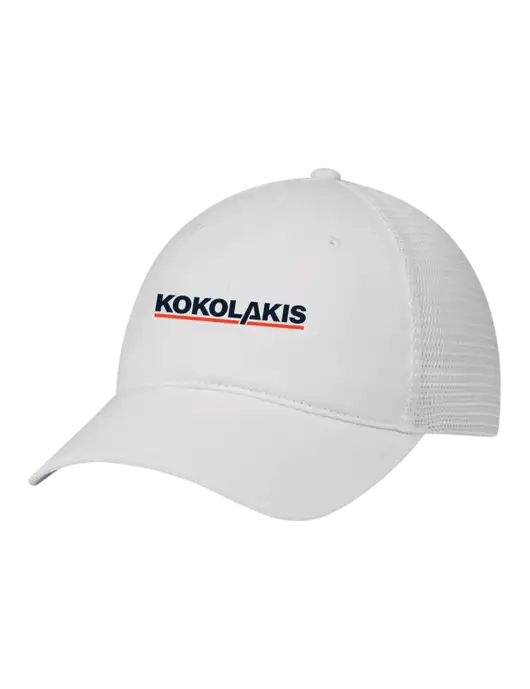 Richardson 111 Garment Washed Trucker Cap White w/White Mesh w/Kokolakis Logo