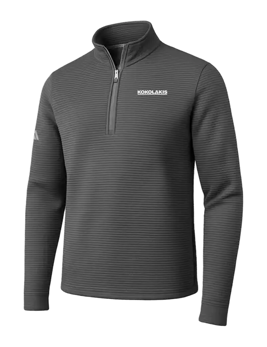 Adidas Medium Grey Spacer Quarter-Zip Pullover w/Kokolakis Logo