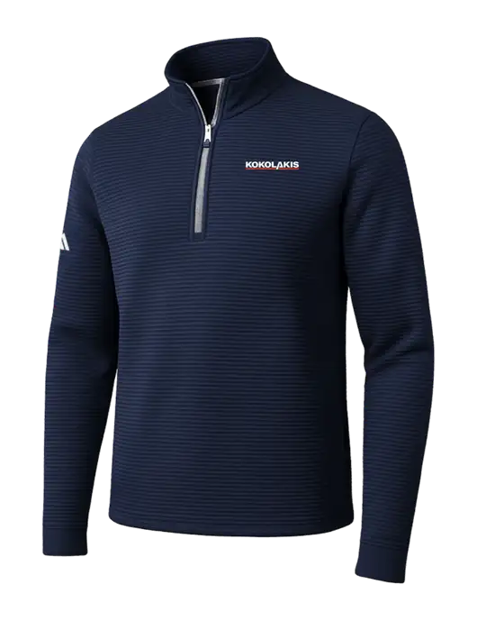 Adidas Navy Spacer Quarter-Zip Pullover w/Kokolakis Logo