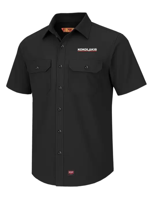 Red Kap Black Short Sleeve Solid Ripstop Shirt w/Kokolakis Logo