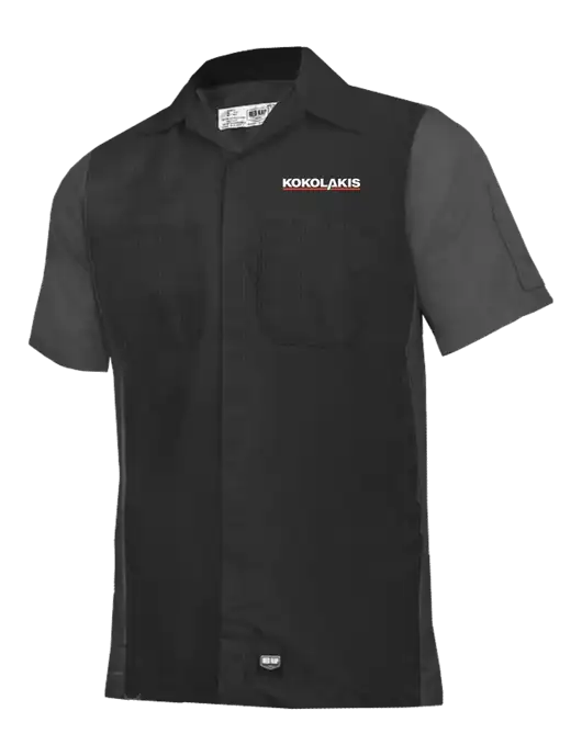 Red Kap Black/Charcoal Short Sleeve Ripstop Crew Shirt w/Kokolakis Logo