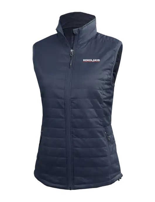 Womens Packable Navy Puffy Vest w/Kokolakis Logo