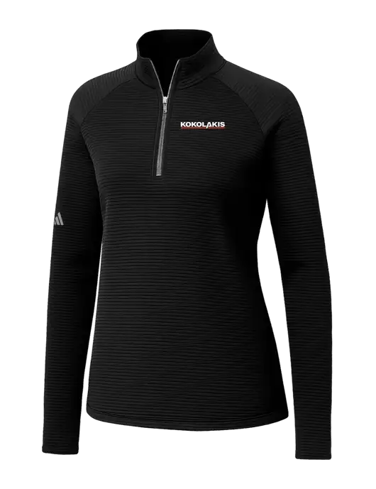 Adidas Womens Black Spacer Quarter-Zip Pullover  w/Kokolakis Logo