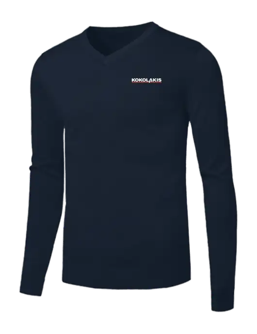 Brooks Brothers Navy Washable Merino V-Neck Sweater w/Kokolakis Logo
