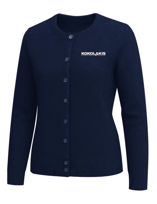 Brooks Brothers Womens Navy Washable Merino Cardigan Sweater w/Kokolakis Logo