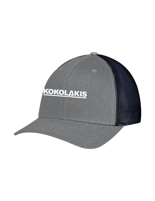 Richardson Adjustable Snapback Original 112 Trucker Cap Heather Grey w/Navy Mesh w/Kokolakis Logo