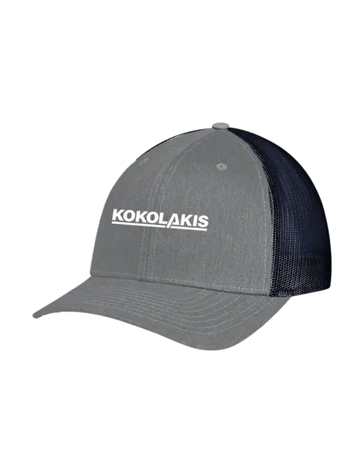 Richardson Adjustable Snapback Original 112 Trucker Cap Heather Grey w/Navy Mesh w/Kokolakis Logo