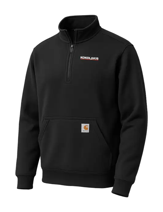 Carhartt Black Midweight 1/4-Zip Mock Neck Sweatshirt w/Kokolakis Logo