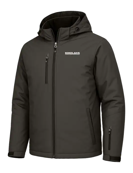 Cold Weather Vortex Dark Grey/ Black Waterproof 3-in-1 Jacket with Detachable Hood w/Kokolakis Logo, Kokolakis Logo