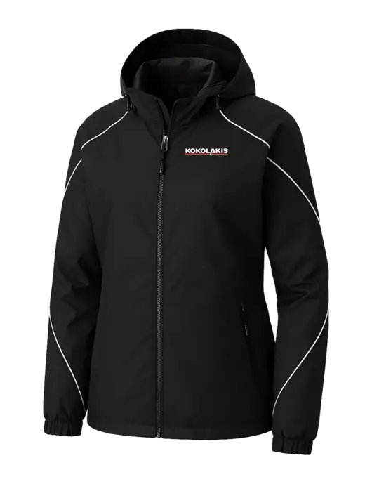 Womens Angle 3-in-1 Black Jacket with Fleece Liner w/Kokolakis Logo, Kokolakis Logo