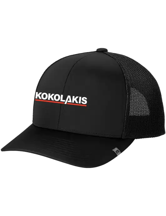 TravisMathew Black Cruz Trucker Cap w/Kokolakis Logo