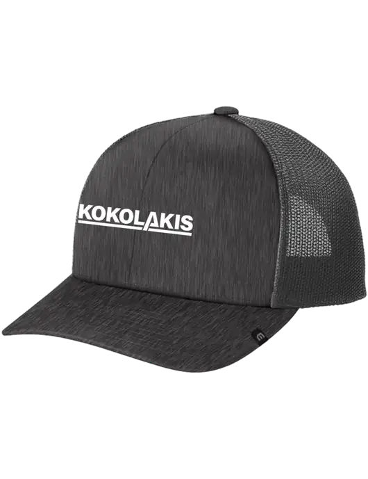 TravisMathew Very Dark Grey Heather Cruz Trucker Cap w/Kokolakis Logo