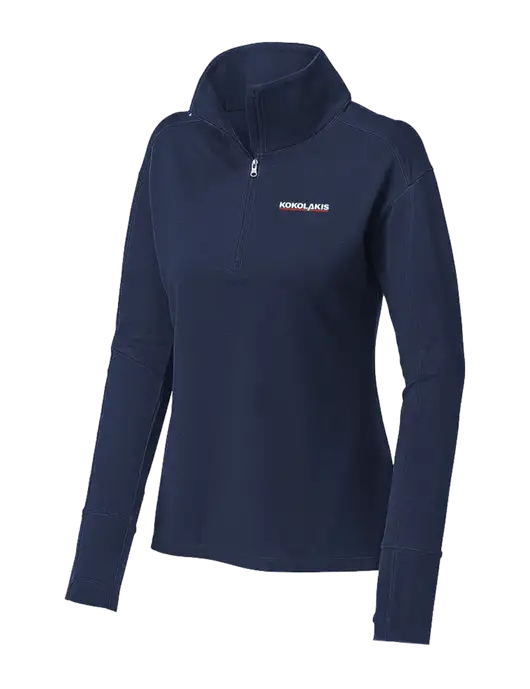 Womens Sport-Wick Flex Fleece Dark Navy 1/4-Zip w/Kokolakis Logo
