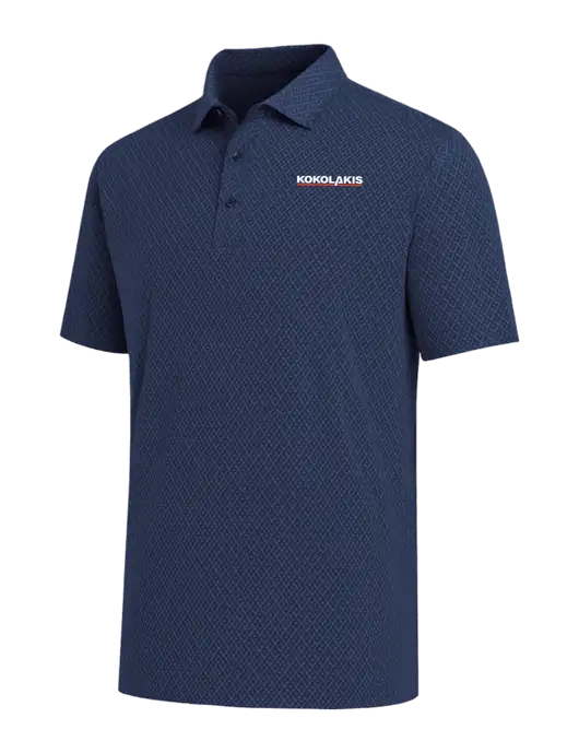 Callaway All-Over Stitched Dark Navy Chev Polo  w/Kokolakis Logo