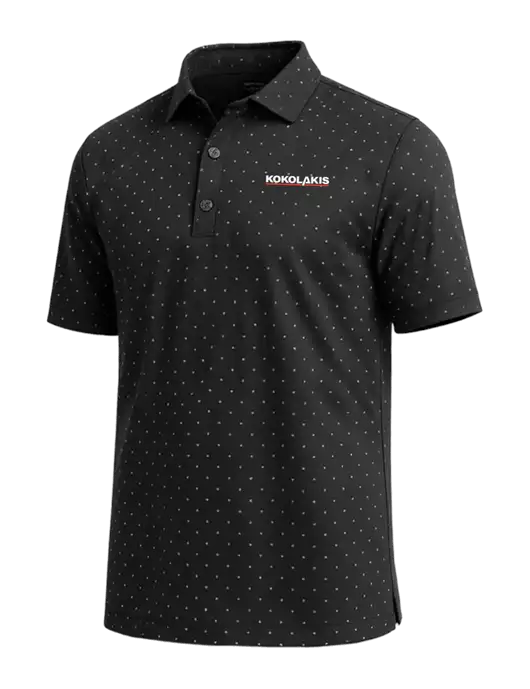 Callaway Micro Chev Black Print Polo w/Kokolakis Logo