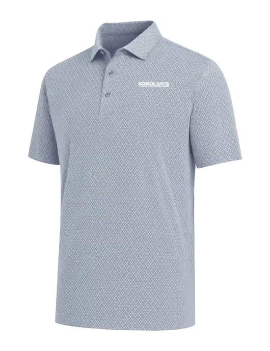 Callaway All-Over Stitched Medium Grey Chev Polo  w/Kokolakis Logo