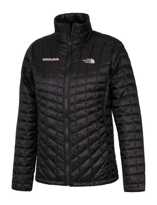 North Face Womens Black ThermoBall Trekker Jacket w/Kokolakis Logo