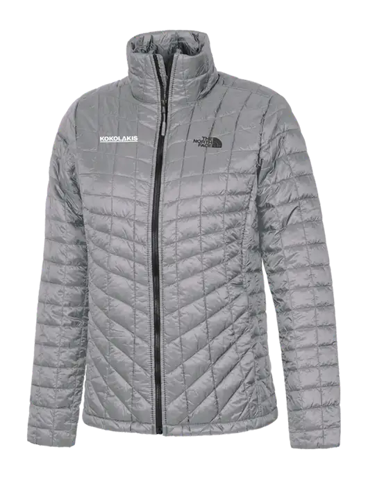 North Face Womens Medium Grey ThermoBall Trekker Jacket w/Kokolakis Logo