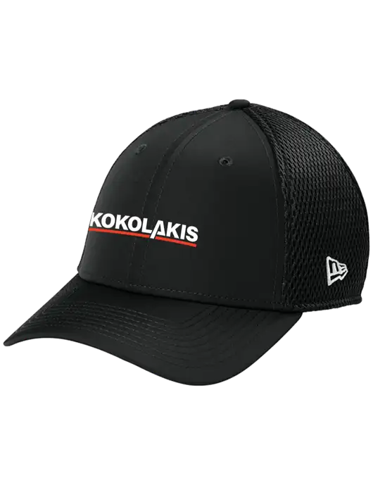 New Era 39THIRTY Performance Stretch Black Mesh Cap w/Kokolakis Logo