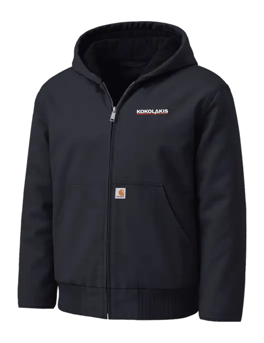 Carhartt Washed Duck Active Black Jacket w/Kokolakis Logo