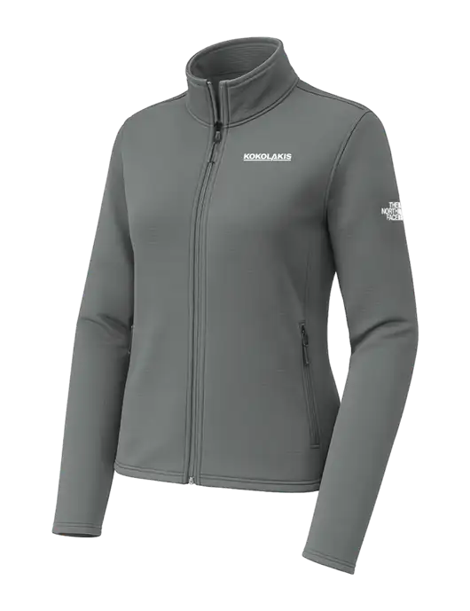 The North Face Womens Aim Full-Zip Dark Medium Grey Fleece Jacket w/Kokolakis Logo