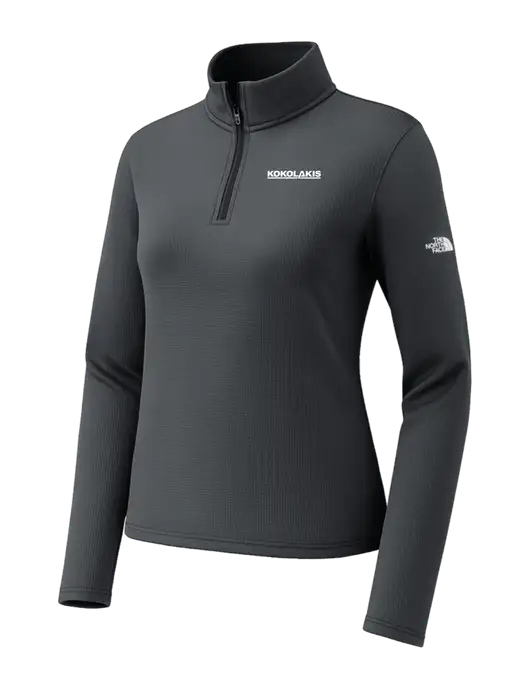 The North Face Womens Aim 1/4-Zip Charcoal Grey Fleece w/Kokolakis Logo