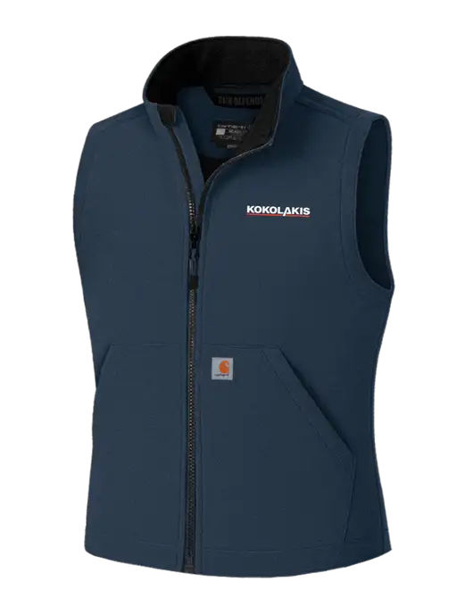 Carhartt Rain Defender Dark Navy Soft Shell Vest w/Kokolakis Logo