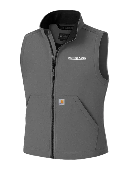 Carhartt Rain Defender Dark Medium Grey Soft Shell Vest w/Kokolakis Logo