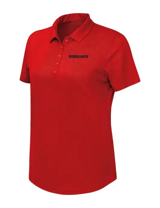 Callaway Womens Birdseye Red Polo w/Kokolakis Logo
