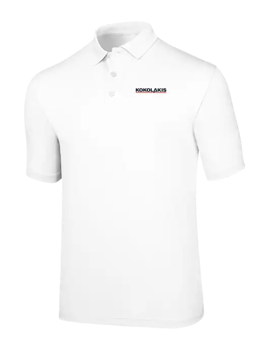 Callaway Opti-Dri White Chev Polo w/Kokolakis Logo