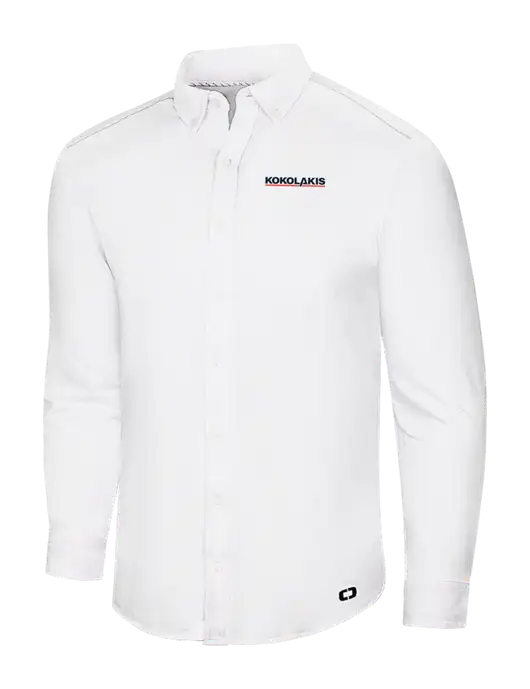 OGIO Bright White Modern Code Stretch Button-Up Shirt w/Kokolakis Logo