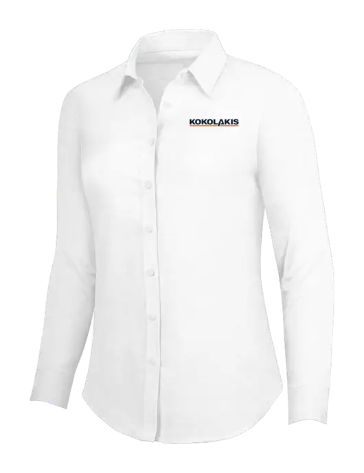 White Womens SuperPro Oxford Shirt w/Kokolakis Logo