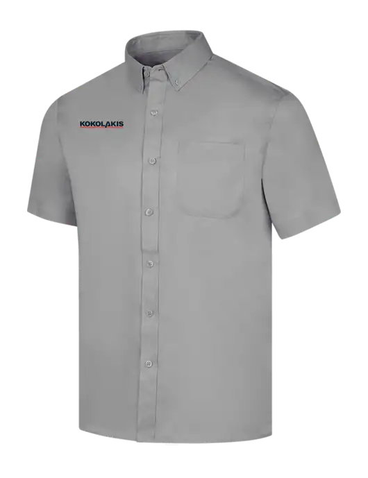 Short Sleeve Light Grey Superpro React Twill Shirt w/Kokolakis Logo