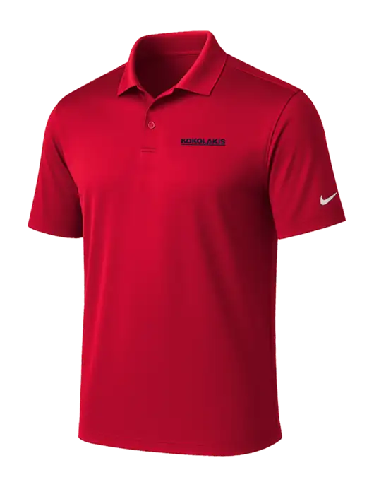 NIKE Red Victory Solid Polo w/Kokolakis Logo
