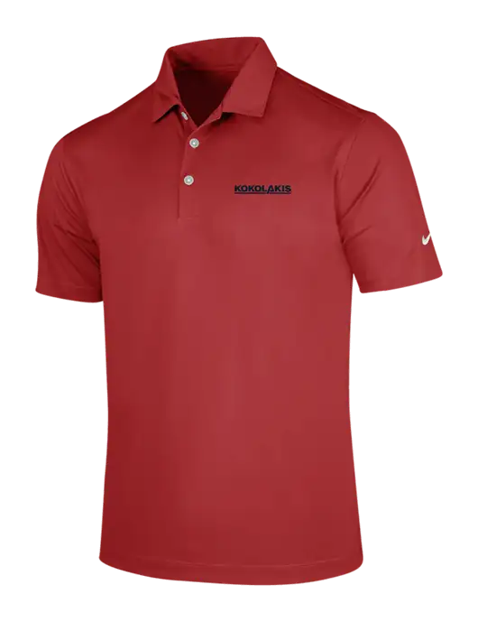 NIKE Red Dri-Fit Vertical Mesh Polo w/Kokolakis Logo