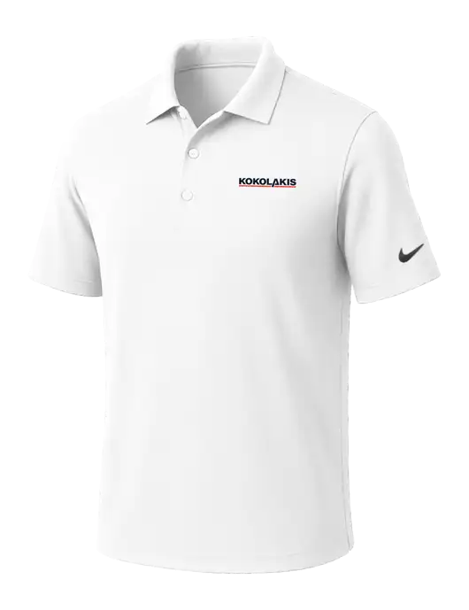 NIKE White Dri-Fit Micro Pique Polo w/Kokolakis Logo