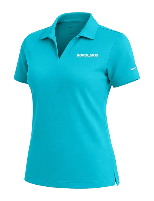 NIKE Sapphire Blue Womens Dri-Fit Micro Pique Polo w/Kokolakis Logo